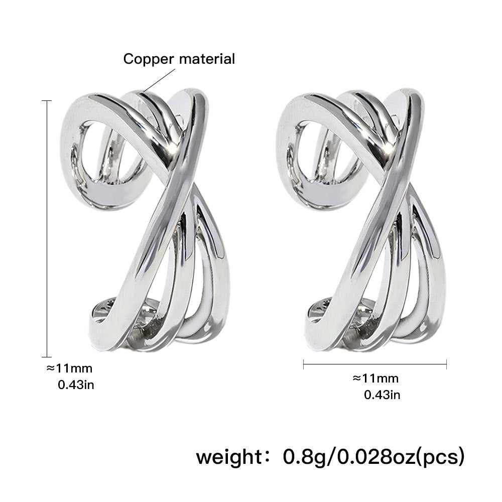Fashion Retro Cross Lines Advanced Sense Simple Ear Clip