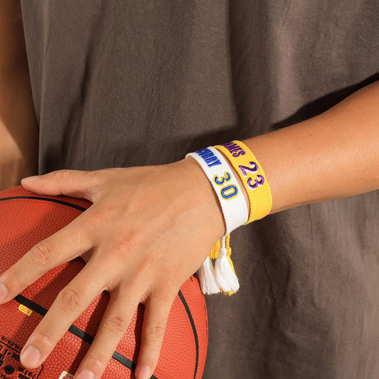 Basketball Sports Woven Curry James Lakers Carrying Strap English Bracelets