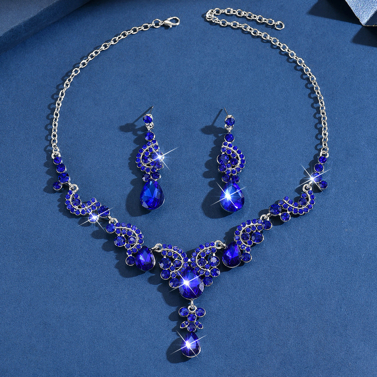 Bridal Wedding Dress Female Rhinestone High Jewelry Set