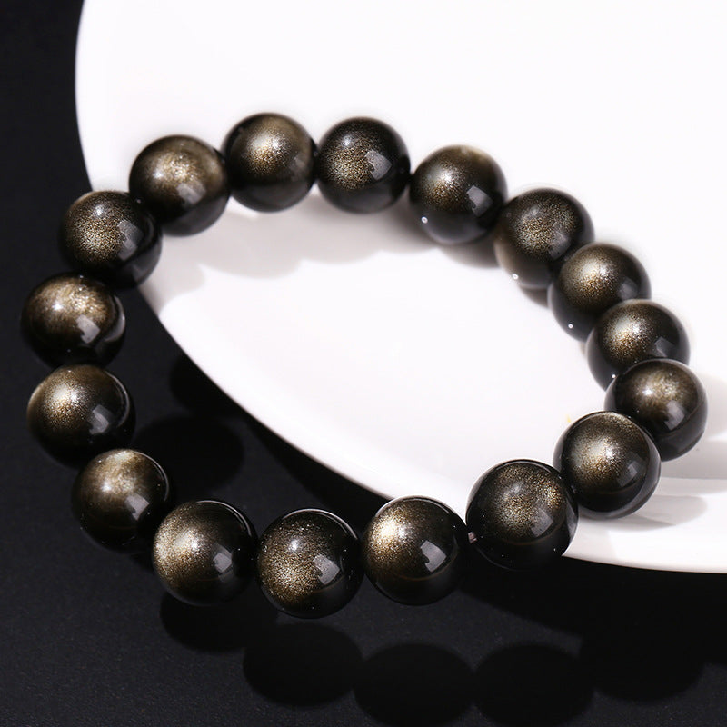 Bijoux pour hommes Bracelets de décrochage à cercle unique simple en obsidienne