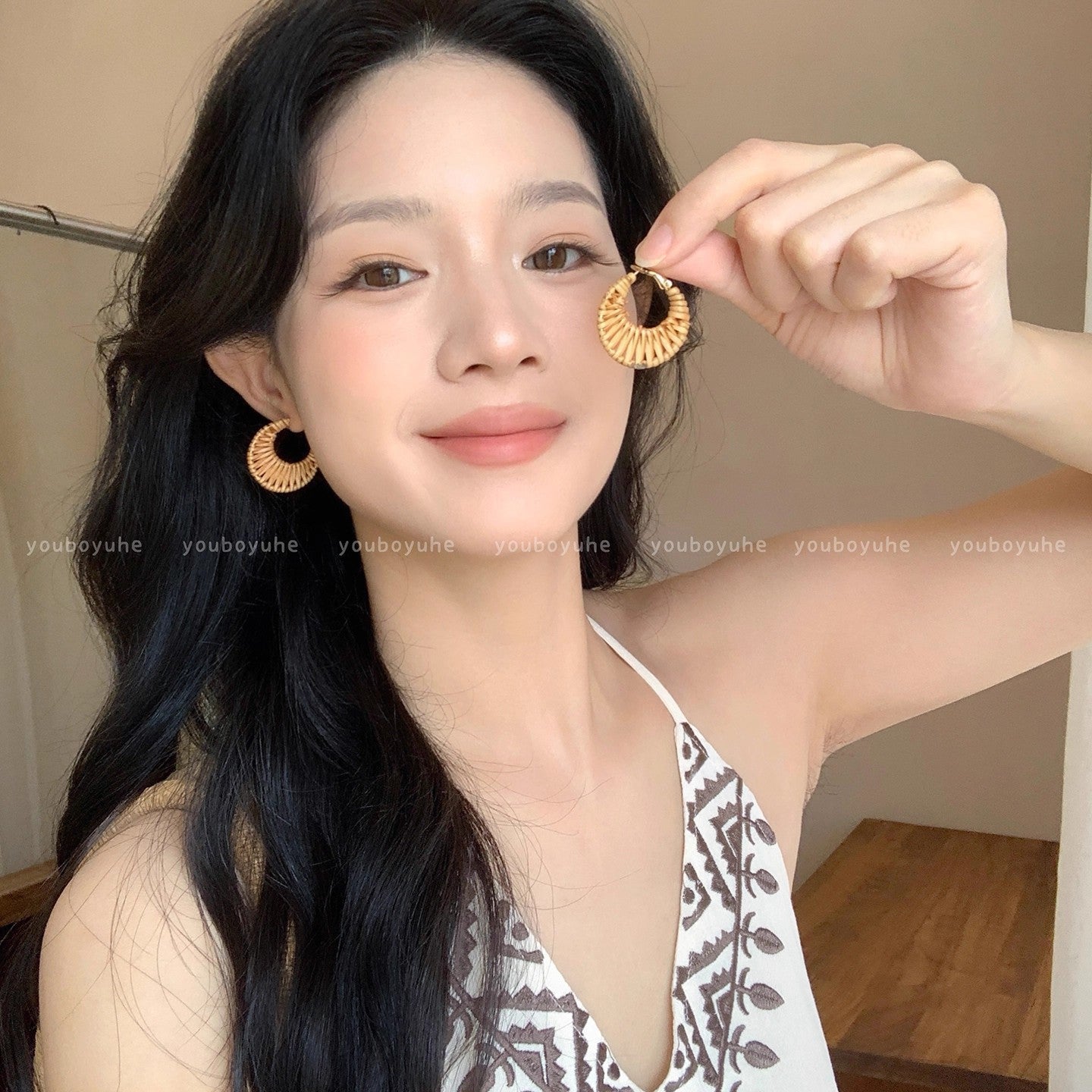 Women's Vacation Style Super Fairy Sweet Flower Seaside Colorful Little Wild Earrings