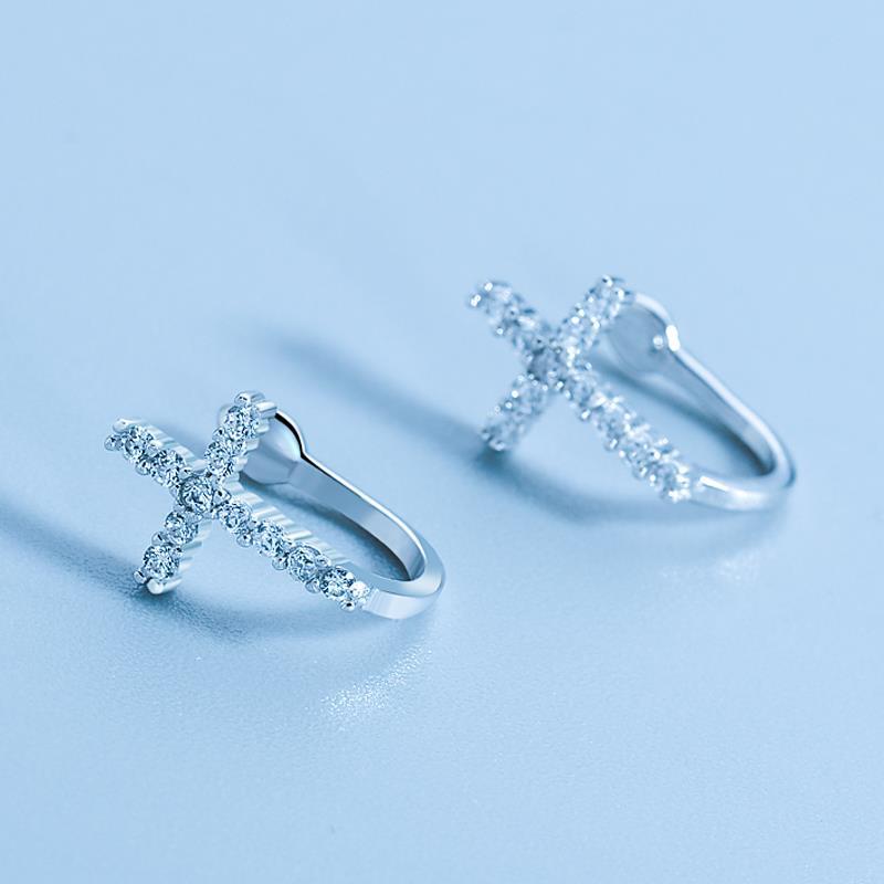 Sterling Sier Cross Female Simple Personality Earrings