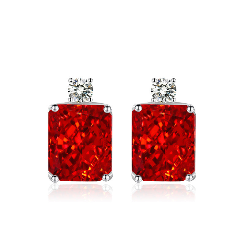 Flower Cut High Carbon Rhinestone Live Earrings
