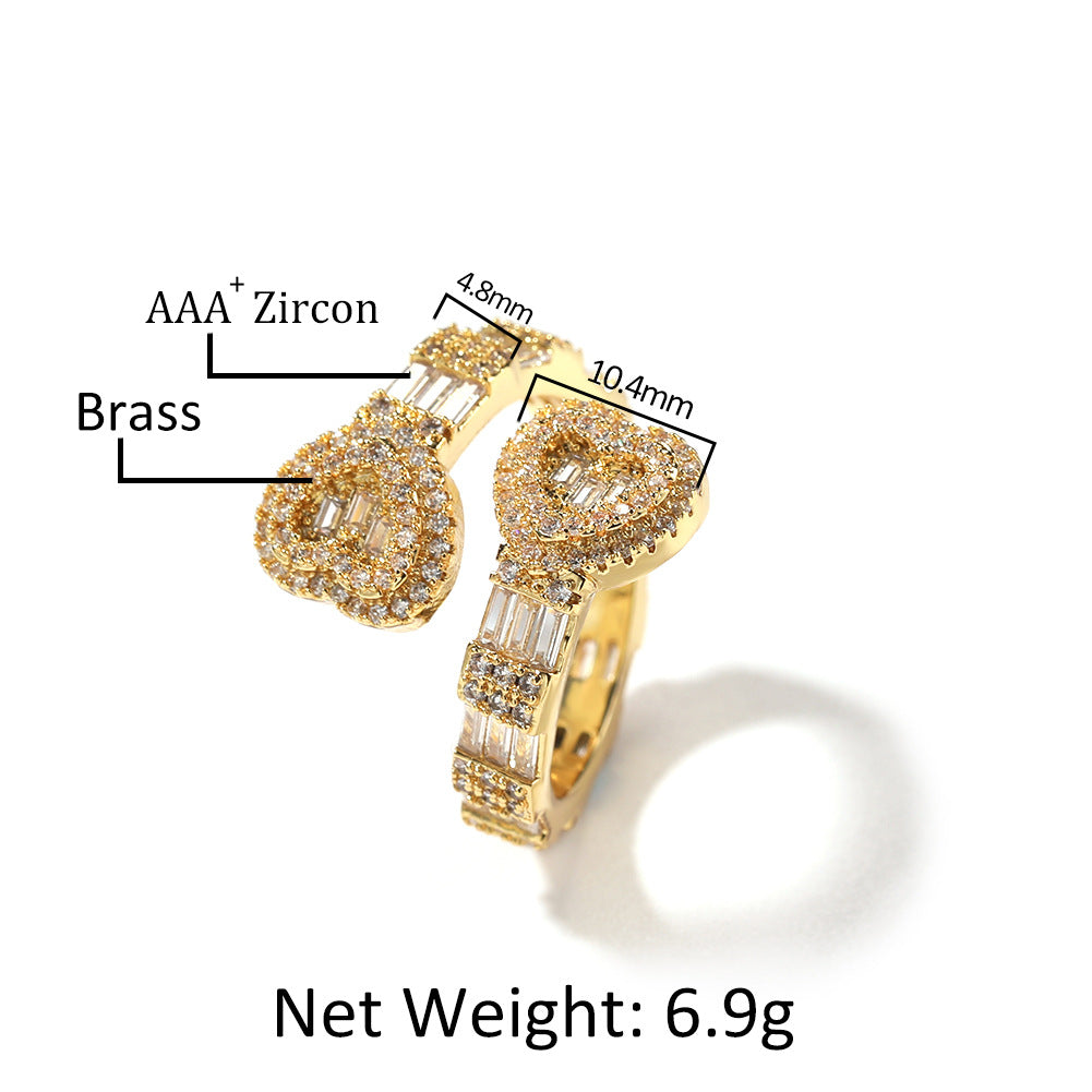 Trend Diamond Love Hip Hop Personality Fashion Rings