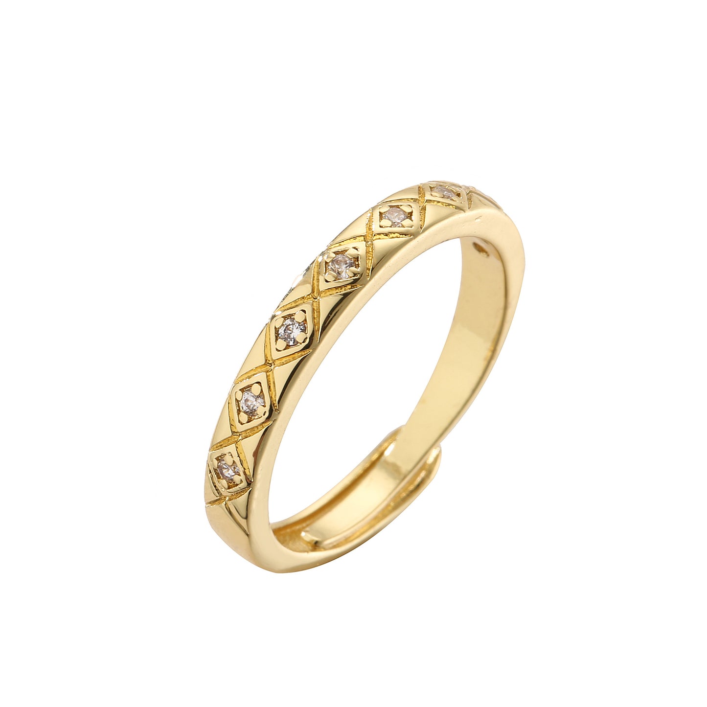 Style Diamond Plaid Zircon Pair For Rings