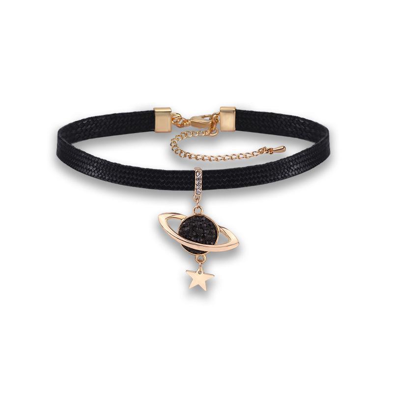 Women's Black Rope Fresh Clavicle Chain Short Neckband Collar Necklace
