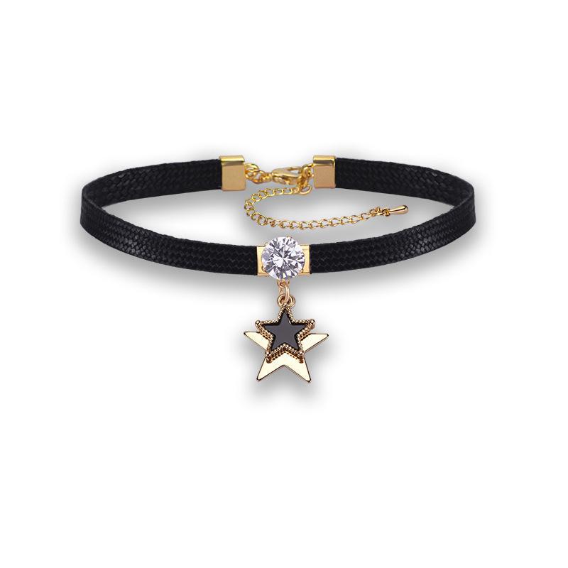 Women's Black Rope Fresh Clavicle Chain Short Neckband Collar Necklace