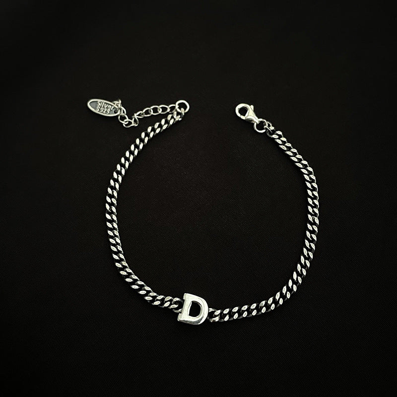 Bracelets d'intérêt spécial avec lettres anglaises en argent Sterling de Style coréen pour femmes