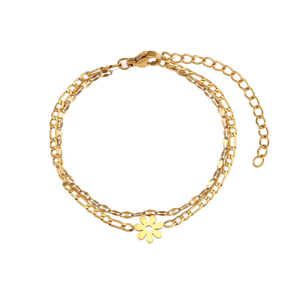 Women's Beads Twisted Chain Five-pointed Star Stainless Bracelets