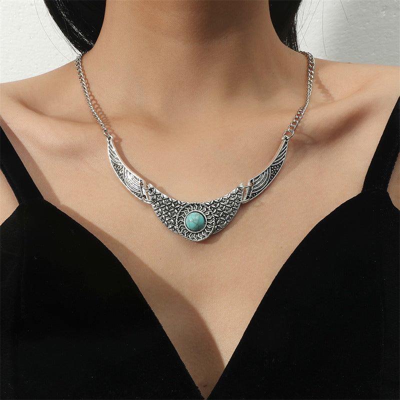 Retro Turquoise Nepal Alloy Plating Tibetan Necklaces