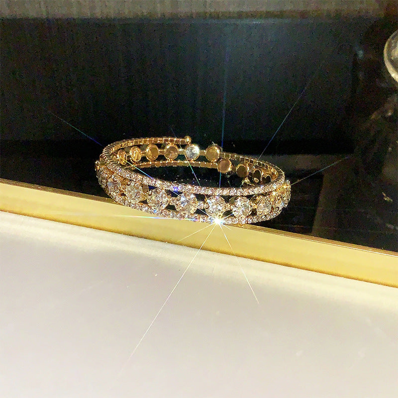Rhinestone Zircon Elastic Laminated Adjustable Female Bracelets