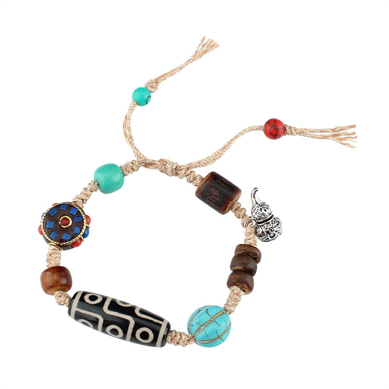 Women's Nepal Tibetan Agate Bead Multi Jewels Bracelets