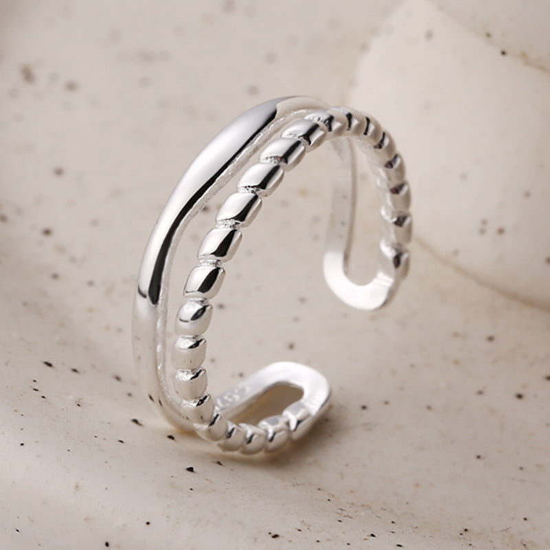 Sterling Sier Simple Temperament Fashion Trend Open Rings