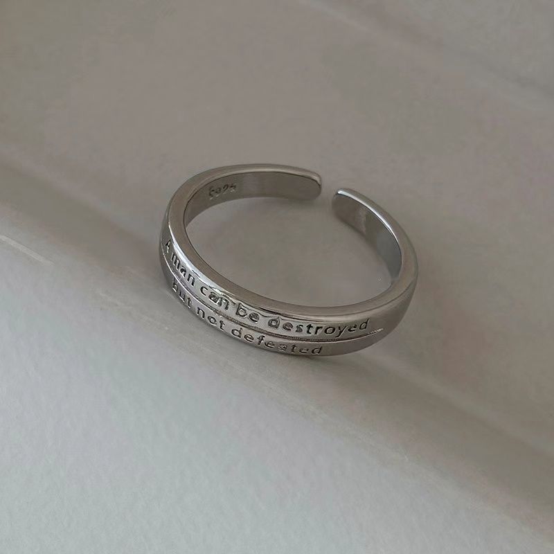 Sier Pigment Niche Bag Simple Temperamental Index Finger Ring