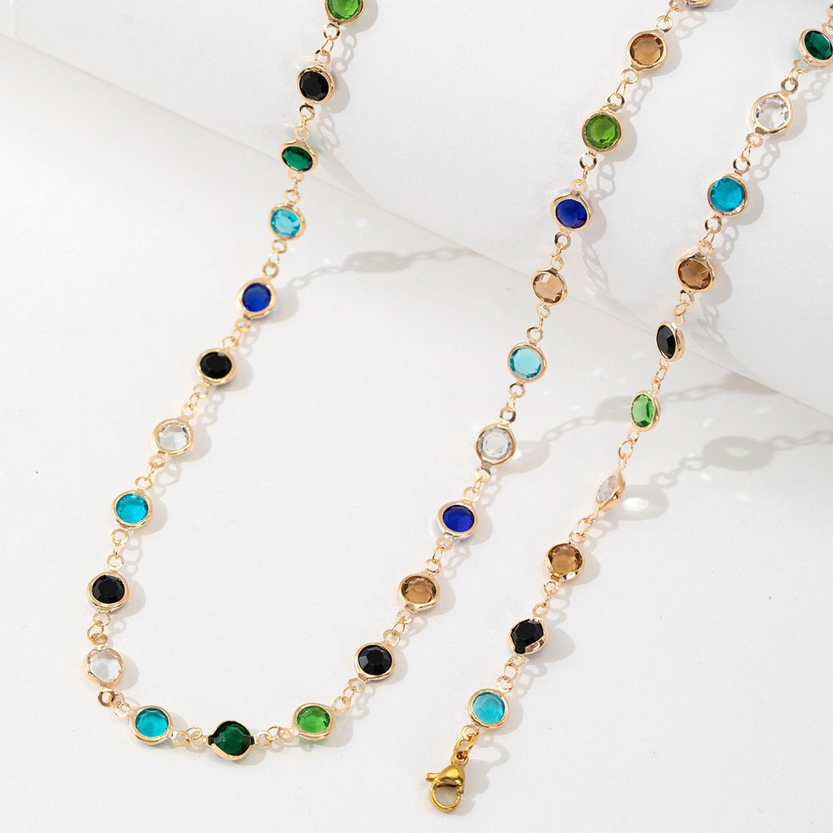 Color Polka Dot Fashion Long Party Necklace