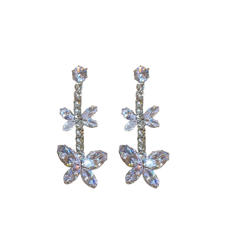 French High-grade Zircon Butterfly Tassel Niche Temperament Clavicle Chain Jewelry Set