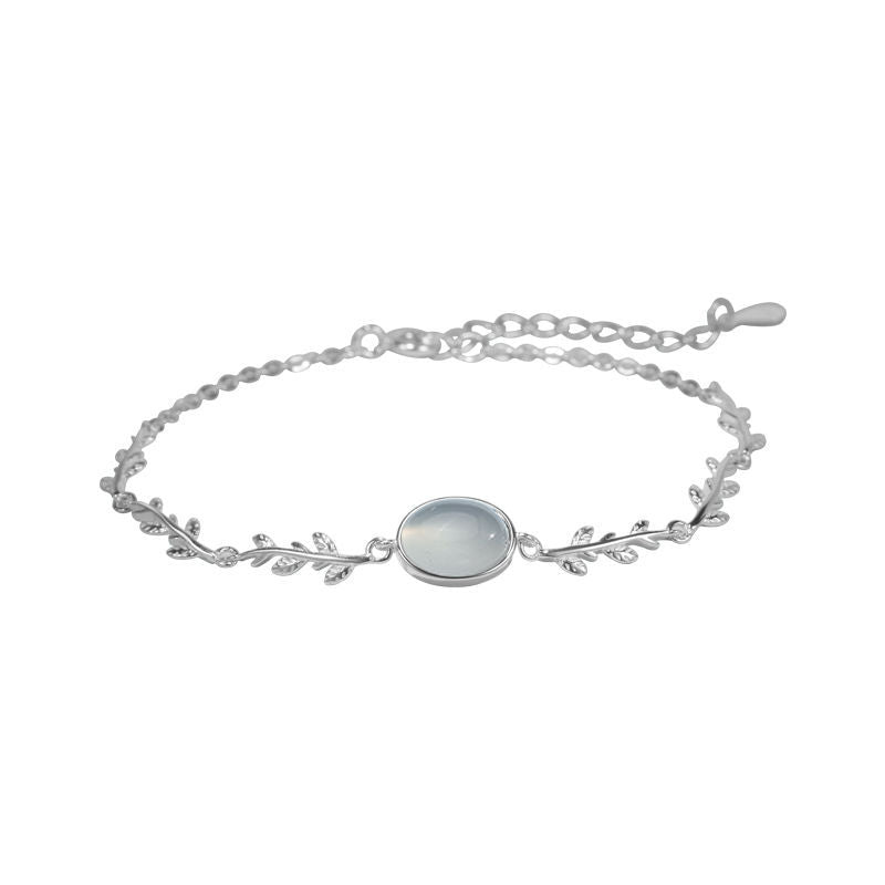 Weiße Chalcedon-Wald-Armbänder für Damen, einfach personalisiert und personalisierbar