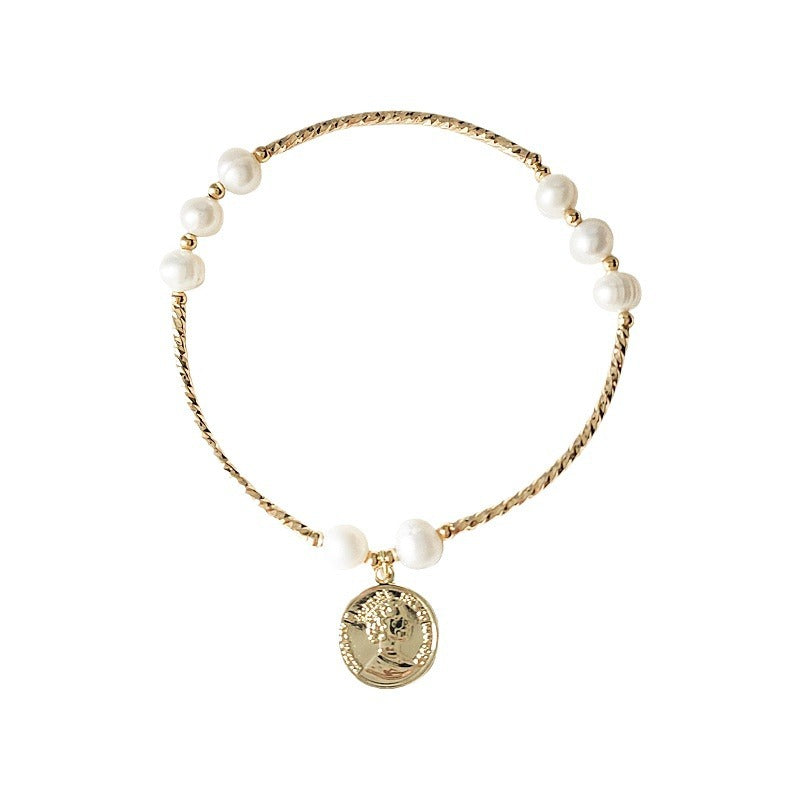 Freshwater Pearl Niche Design Gold Coin Bracelets