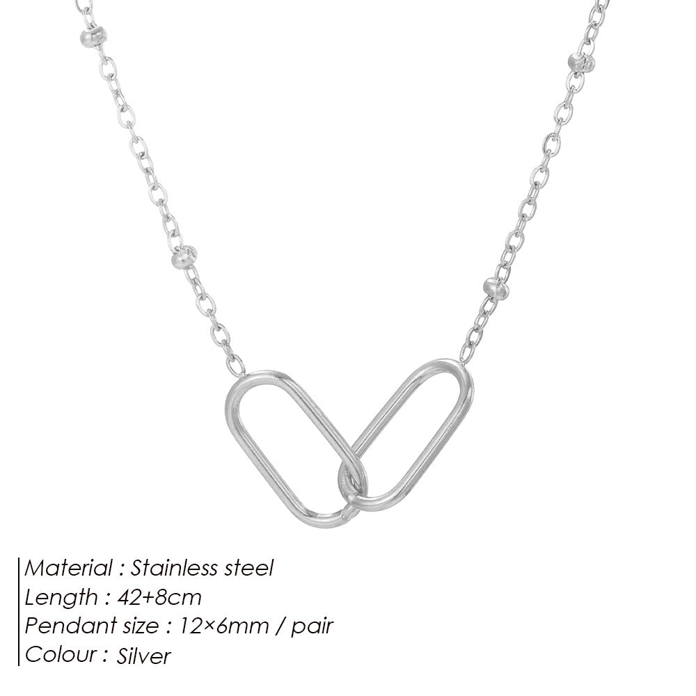 Women's Cold Style Geometric Simple Cross Buckle Necklaces