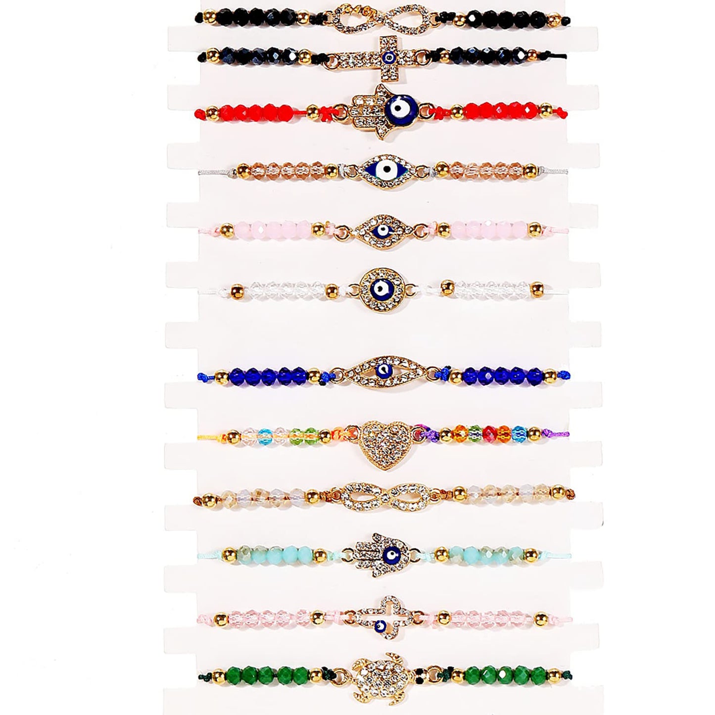 Women's Weaving Crystal String Beads Devil's Eye Oil Dripping Bracelets