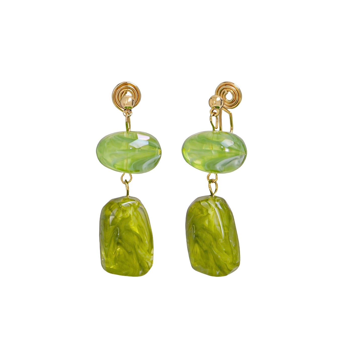 Retro Blooming Resin No Pierced Chinese Cheongsam Republic Of China Earrings