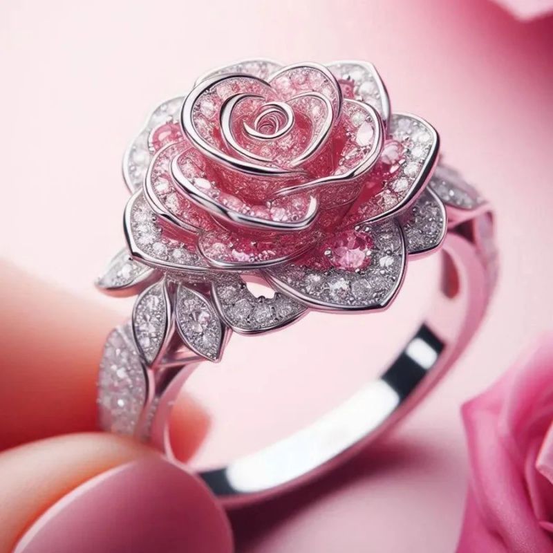 Valentine's Day Gift Flower Light Luxury Ring