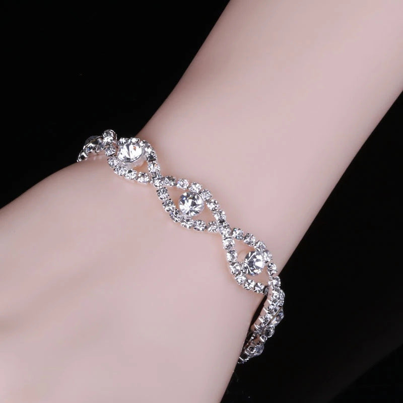 Korean Fashion Rhinestone Simple Square Ornament Bracelets