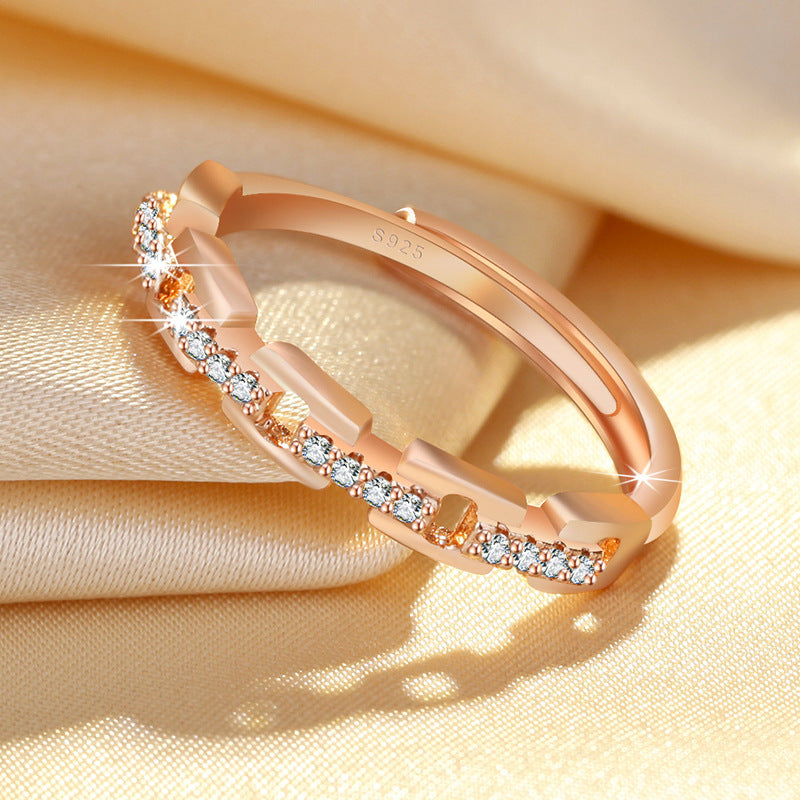 Simple Geometric Line Open Female Niche High-grade Rings