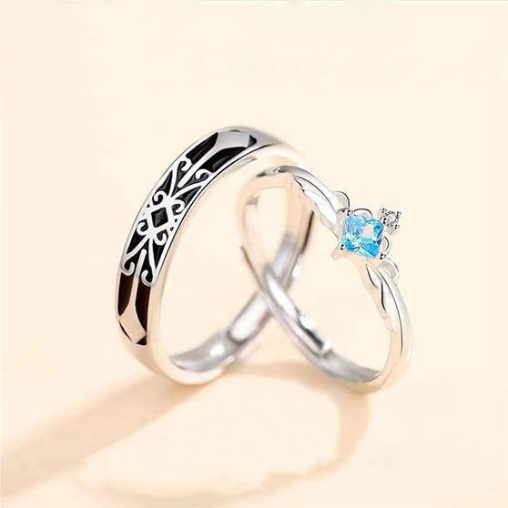 Women's & Men's Princess Knight Couple Advanced Girlfriends Open Ring