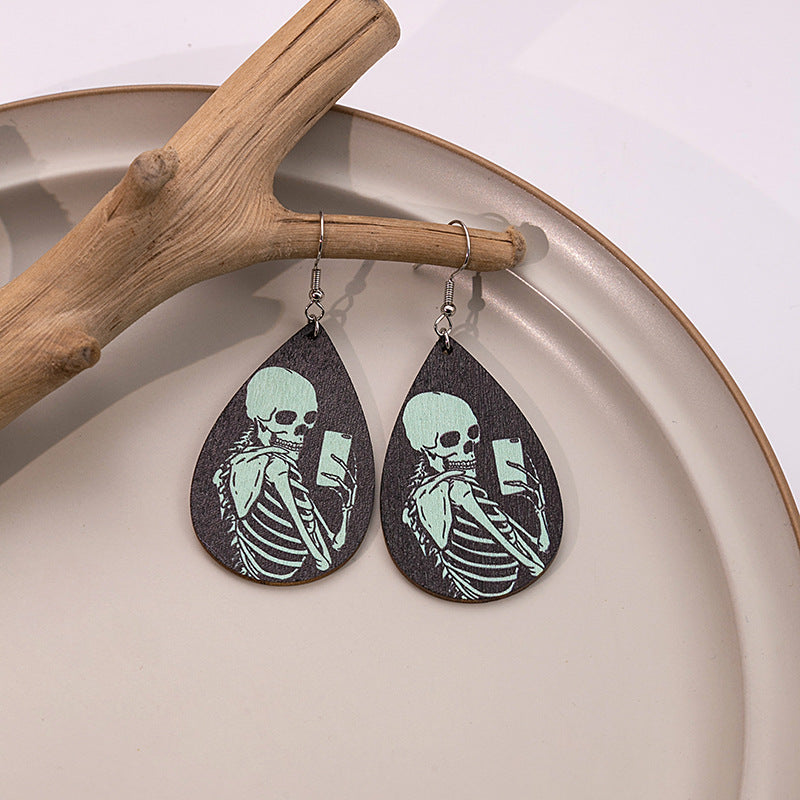 Halloween Pumpkin Funny Personality Ghost Face Earrings