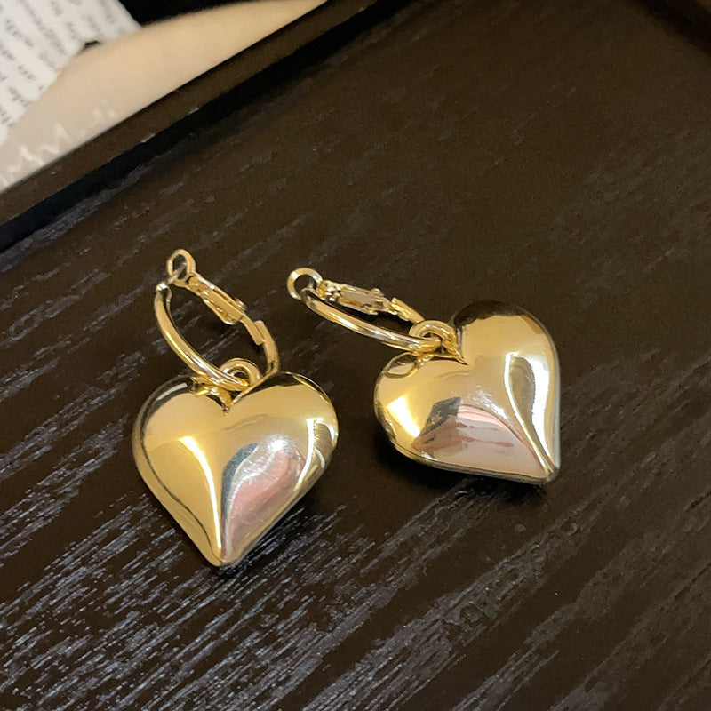 Heart Female Exaggerated Personalized Simple Face Ear Buckle