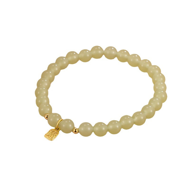 Women's Blessing Card Jade Pearl National Style Light Bracelets