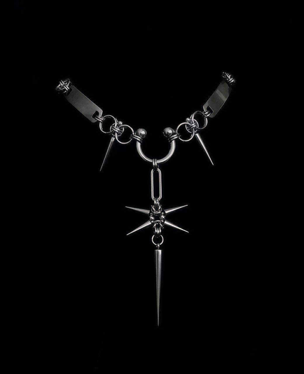 Chain Spiked Tassel Long Male Female Personality Necklace