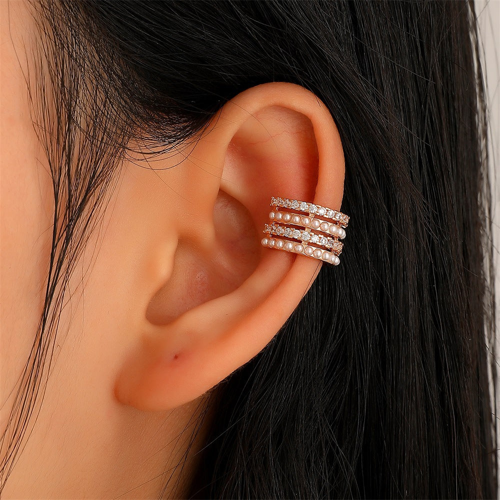 Inlaid Zircon Shaped Light Luxury Design Ear Clip