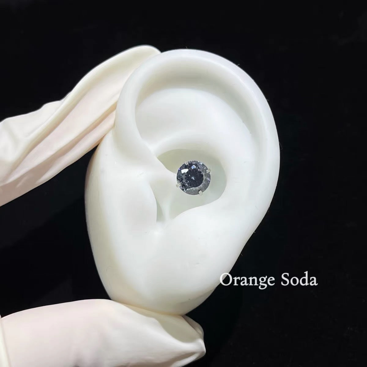 Lonely Blue Book Bird's Nest Titanium Alloy Internal Spiral Ear Stud Earrings