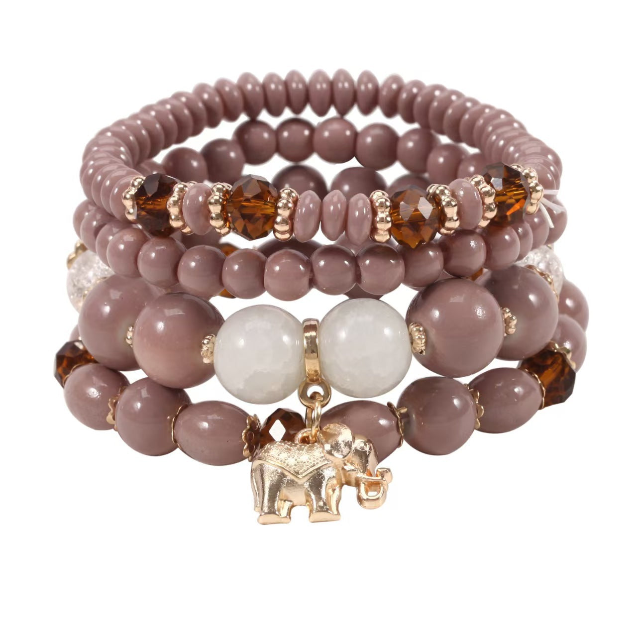 Fashion Glass Beaded Vacation Style Elephant Color Bracelet