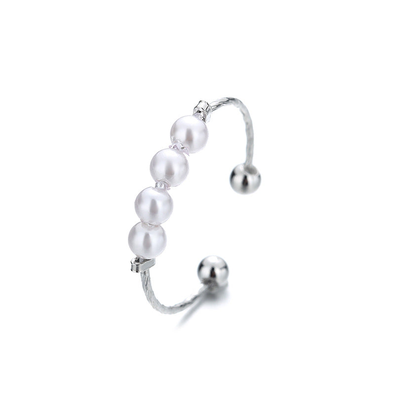Small Pearl Open Version Simple Design Personalized Cold Ring