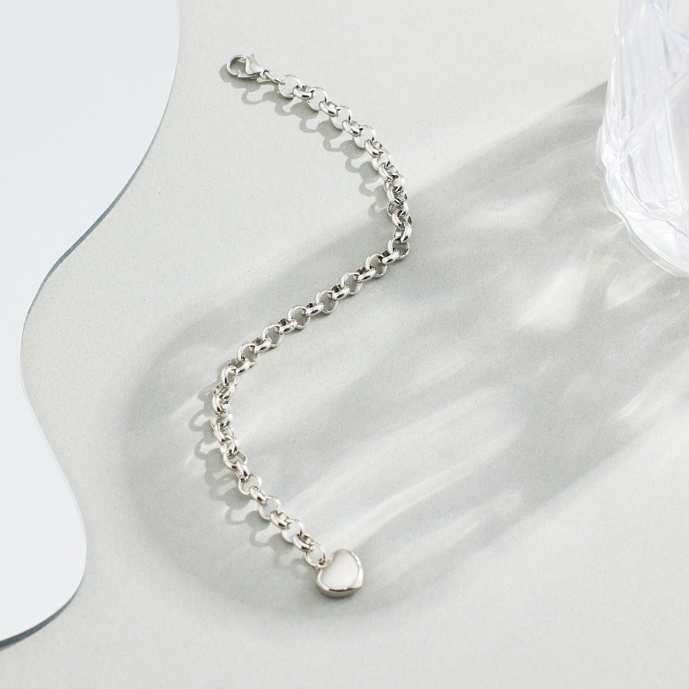 Simple Fashion Stainless Steel Heart Shaped Gold Plated Bracelets