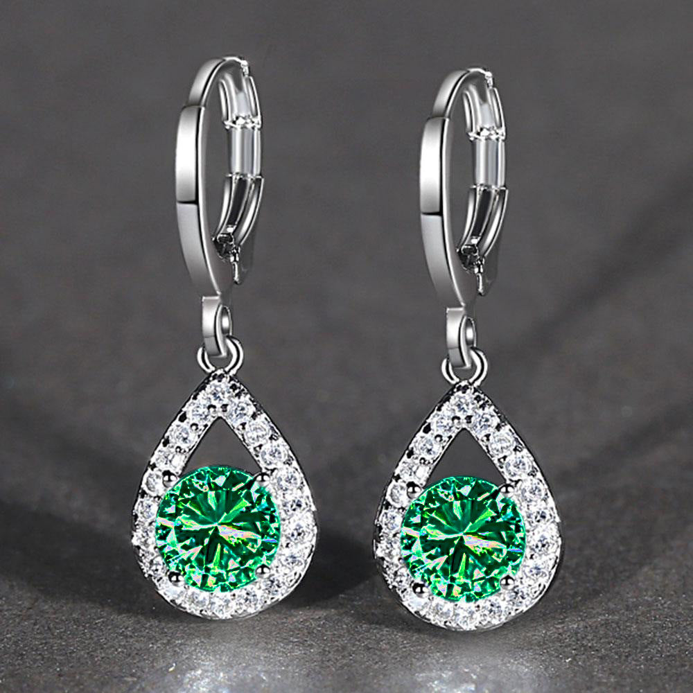 Tears Full Diamond Water Drop Ear Earrings