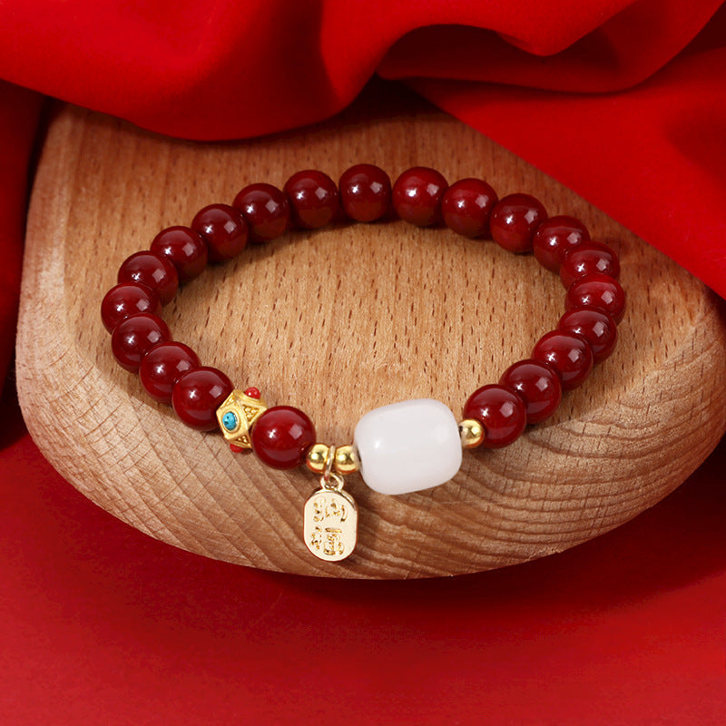 Card Imitation Cinnabar Lucky Beads Female Bracelets