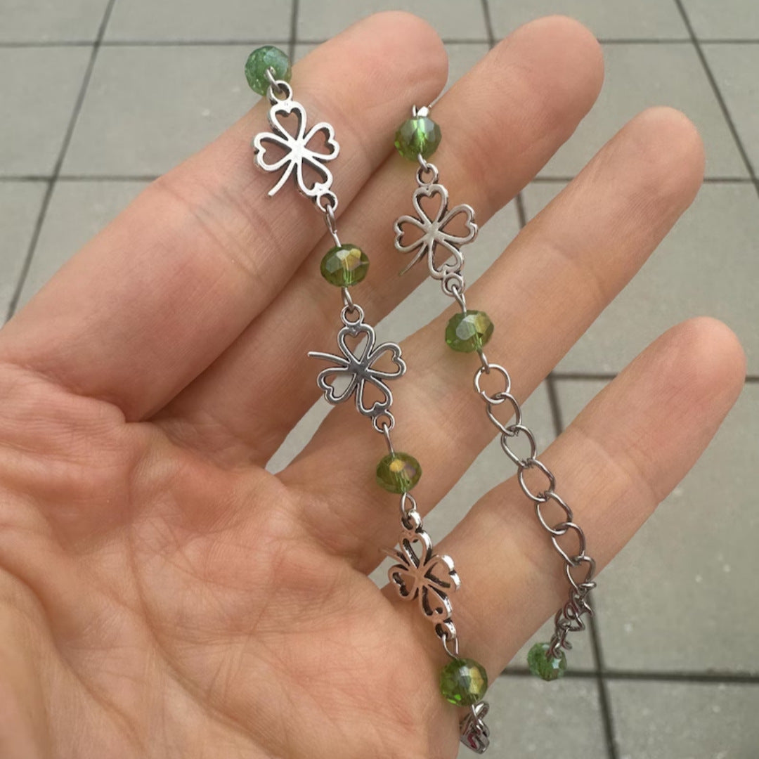 Green Lucky Four-leaf Clover St. Day Gift Light Luxury Bracelets