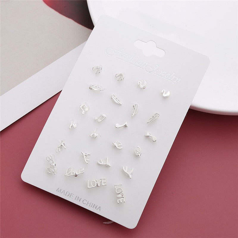 Women's Korean Style Personalized Small Love Snowflake Stud Earrings