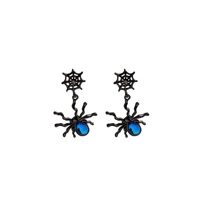 Dark Spider Moonstone Personalized Three-dimensional Metal Earrings