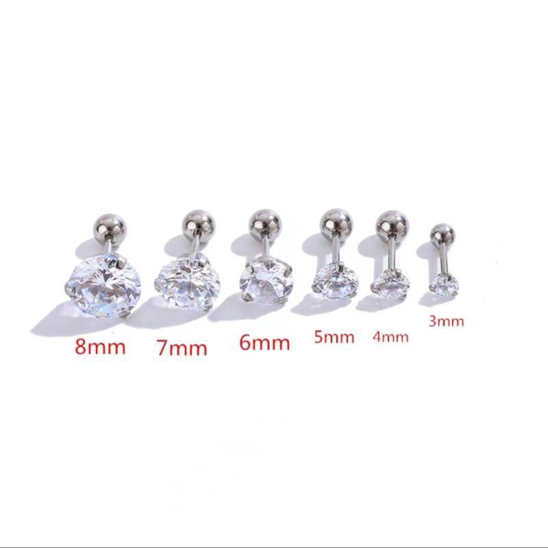 Female Sier Needle Screw Twist Sleeping Earrings