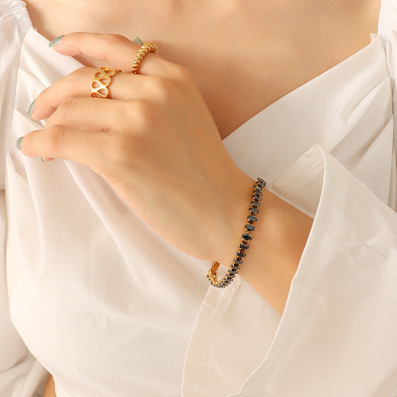 Lady Sense Elegant Graceful Solid Color Colorful Crystals Zircon Bracelets