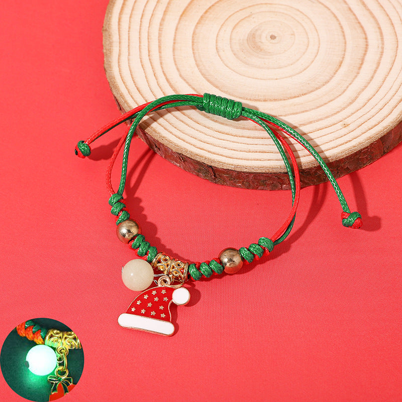 Luminous Christmas Woven Female Popular Santa Bracelets