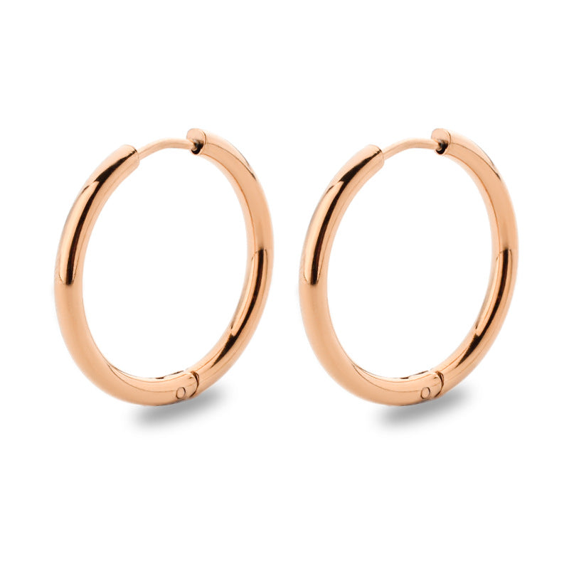Titanium Steel Stainless Coil Trendy Arc Glossy Ear Buckle