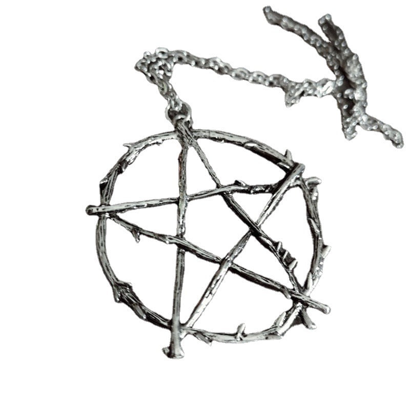 Geometric Evil Power Mark Logo Pentagram Necklaces