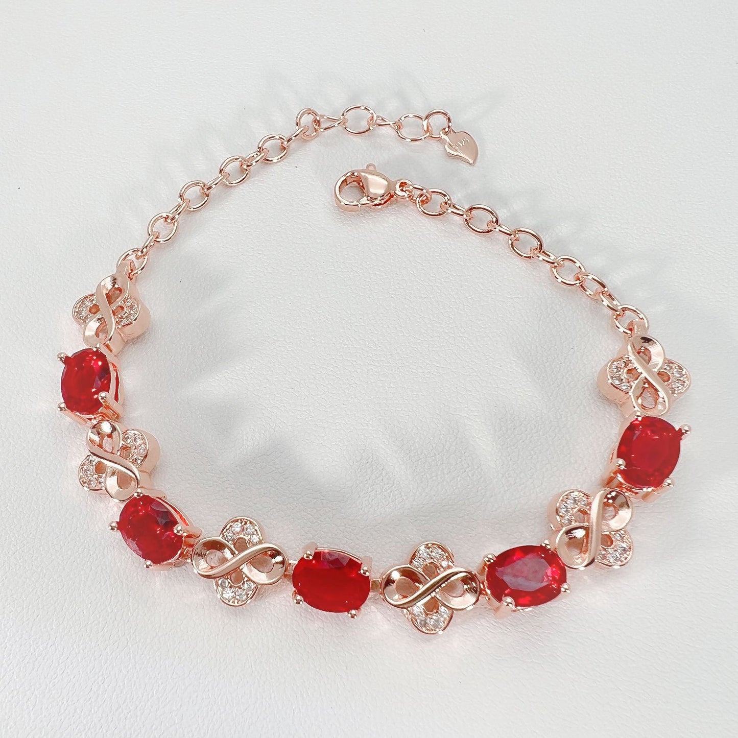 Ruby Gold-plated Morning Glory Colored Gemstone Bracelets