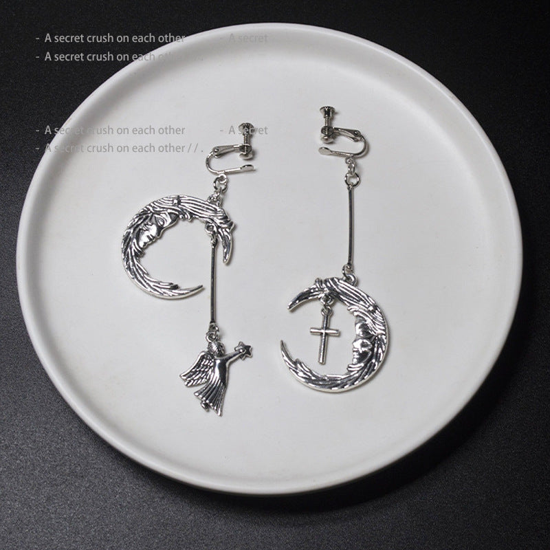 Punk Trendy Vintage Moon Angel Cross Ear Clip